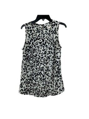 Merona Women Sleeveless Animal Print With Keyhole Back Blouse Size S